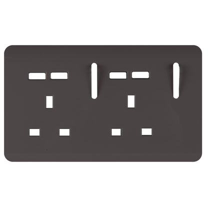 Trendi Switch 2 Gang 4 Port USB Spare Faceplate For Modern Designer Plug Socket in Dark Mocha Brown