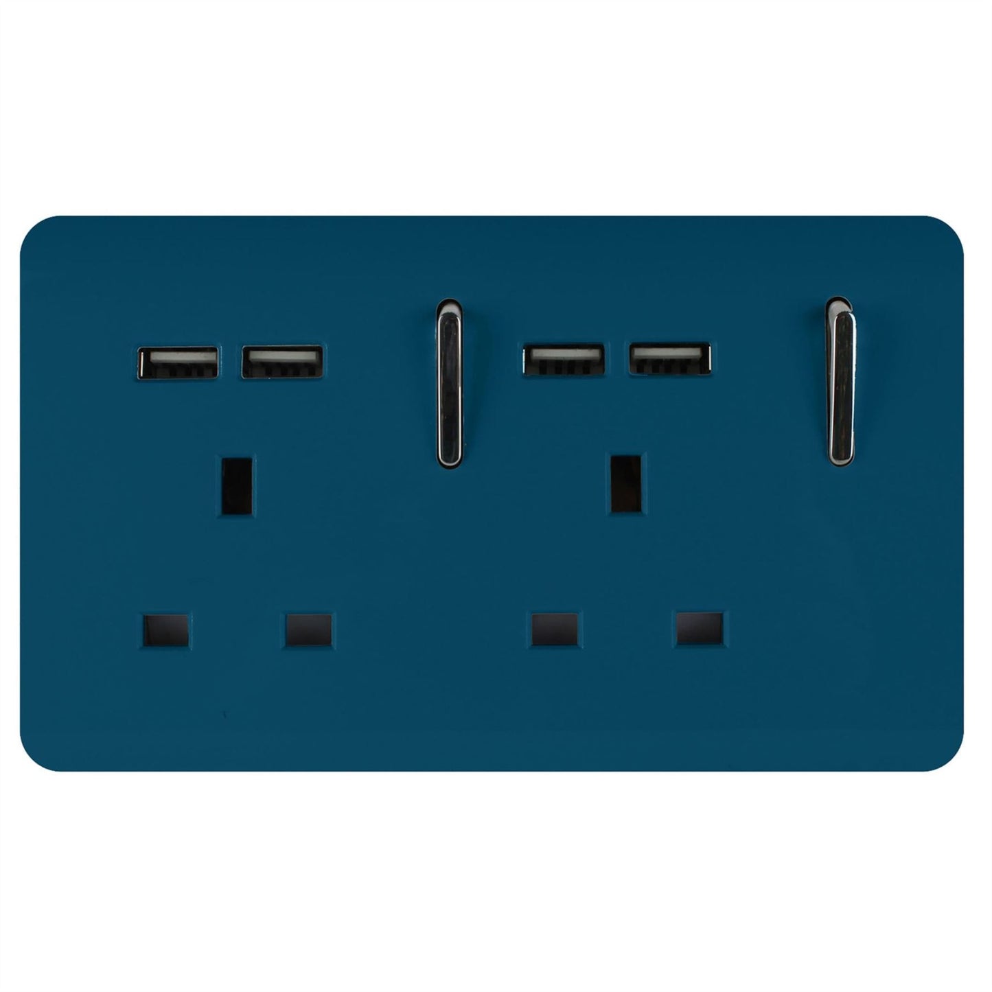 Trendi Switch 2 Gang 4 Port USB 2100mA Plug Socketin Midnight Blue