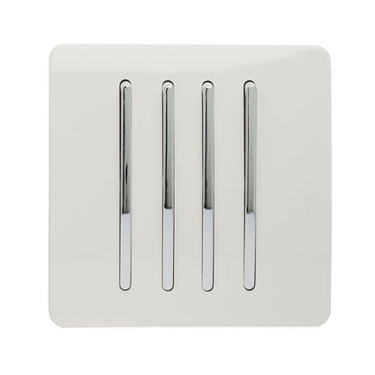 Trendi Switch 4 Gang 1 or 2 way Rocker Light Switch in Ice White