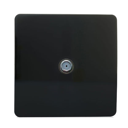 Trendi Switch 1 Gang Male F-Type Satellite Television Socket in Piano Black