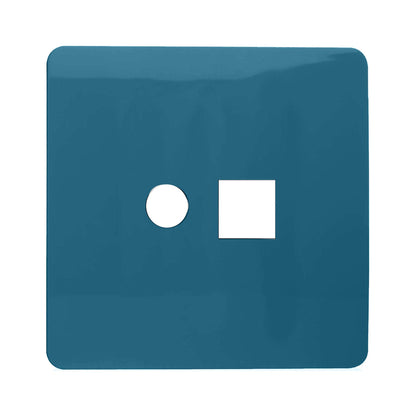 Trendi Switch 2 Gang Spare Faceplate For Modern Designer PC Ethernet Sockets in Ocean Blue