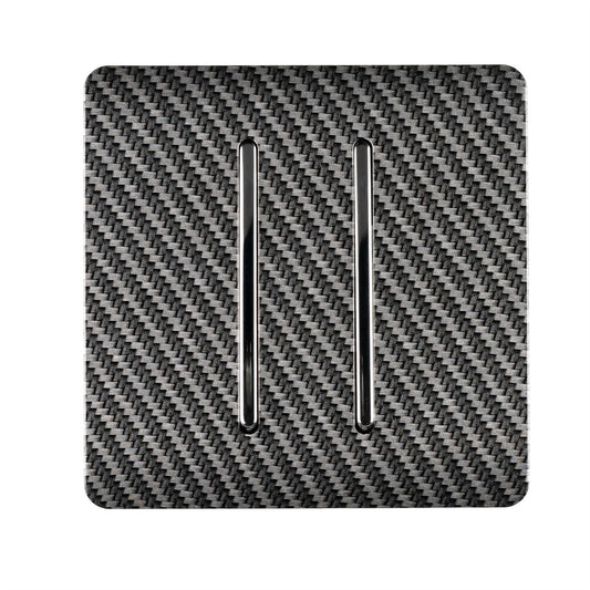 Trendi Switch 2 Gang Retractive Home Automation Switchin Carbon Fibre