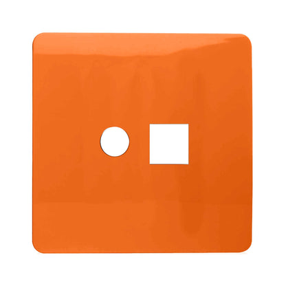 Trendi Switch 2 Gang Spare Faceplate For Modern Designer PC Ethernet Sockets in Sunset Orange
