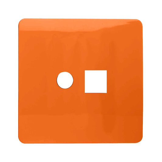 Trendi Switch 2 Gang Spare Faceplate For Modern Designer PC Ethernet Sockets in Sunset Orange