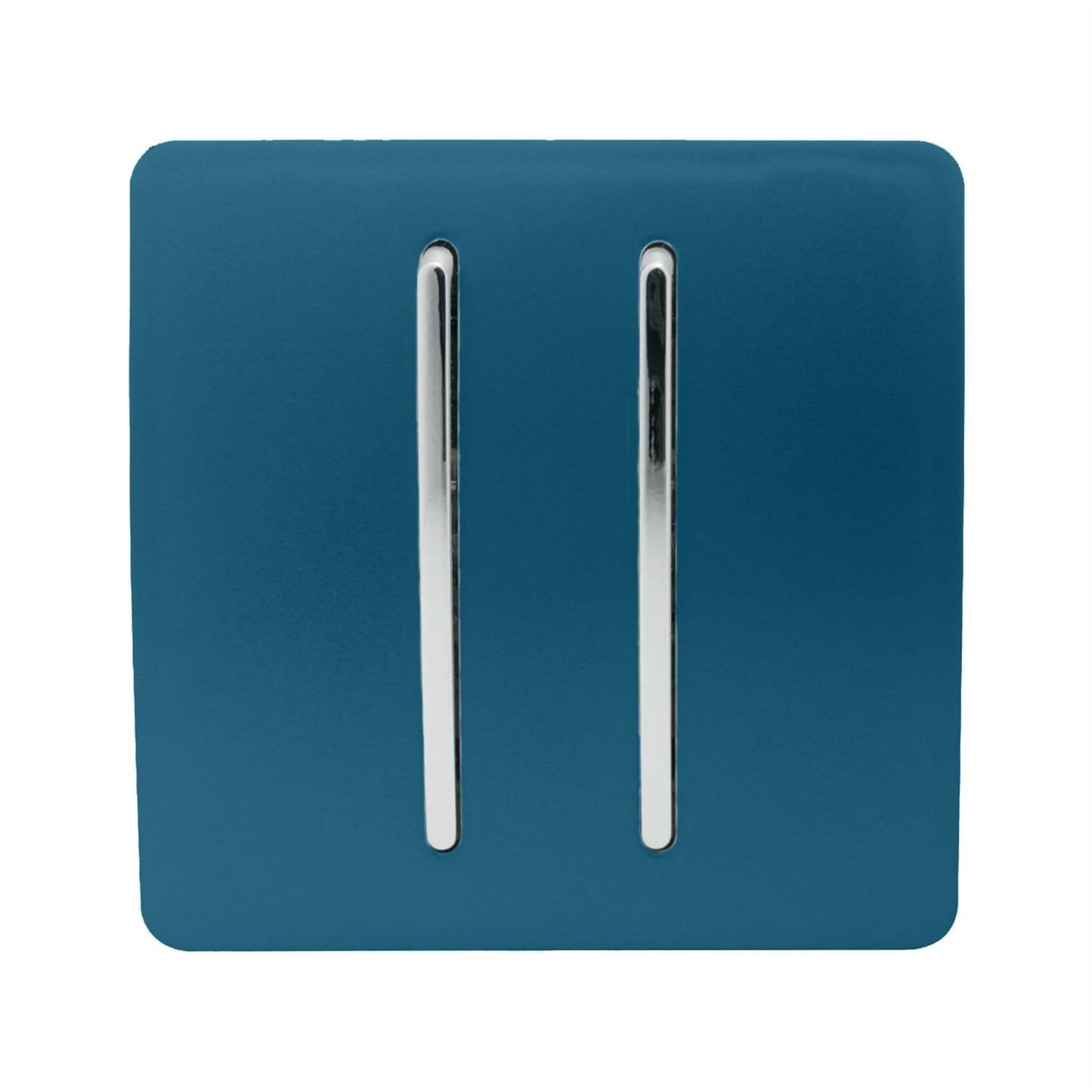 Trendi Switch 2 Gang Retractive Doorbell Switchin Midnight Blue