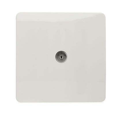 Trendi Switch 1 Gang Female Co-Axial Television Socket in Ice White