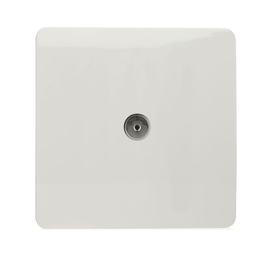 Trendi Switch 1 Gang Female Co-Axial Television Socketin Ice White