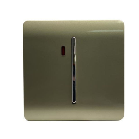 Trendi Switch 1 Gang 45 Amp Cooker Switch with Neonin Champagne Gold