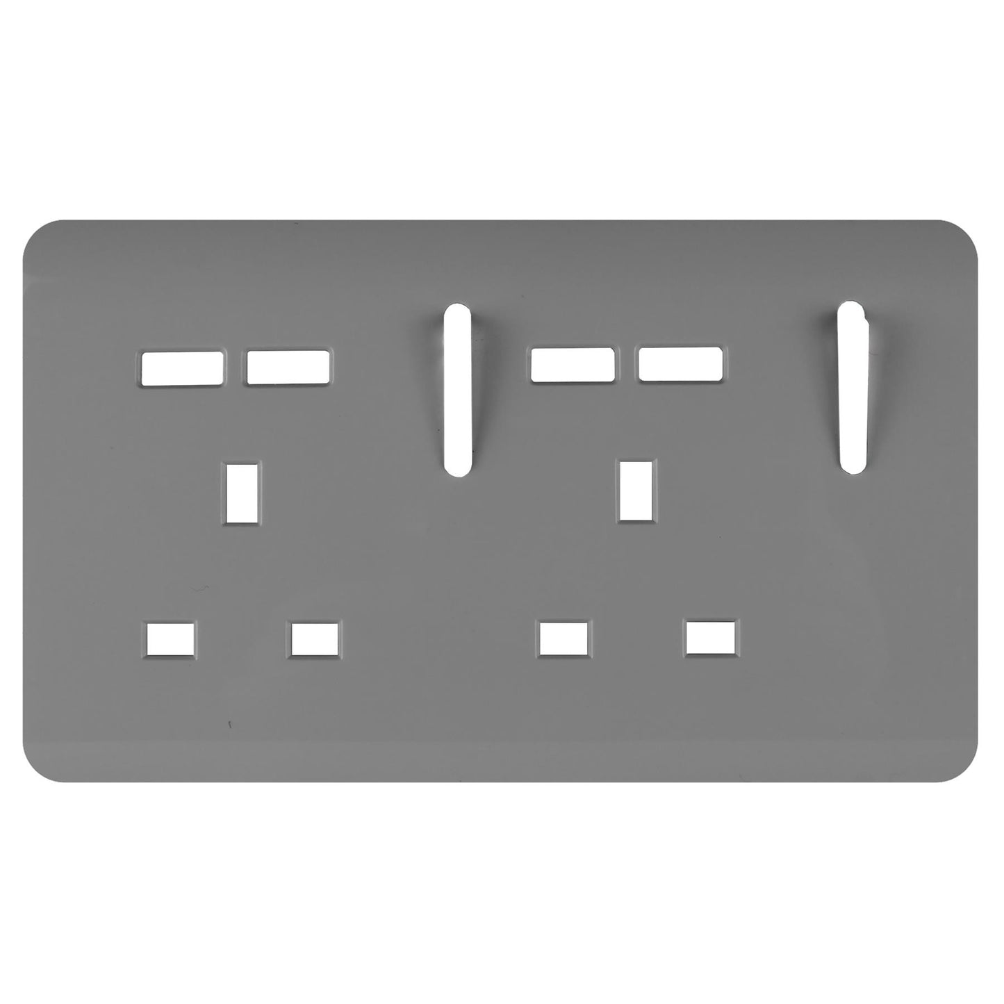 Trendi Switch 2 Gang 4 Port USB Spare Faceplate For Modern Designer Plug Socket in Light Grey