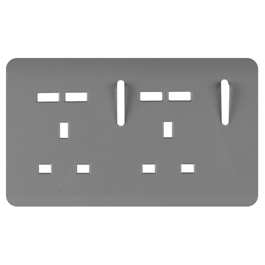 Trendi Switch 2 Gang 4 Port USB Spare Faceplate For Modern Designer Plug Socket in Light Grey