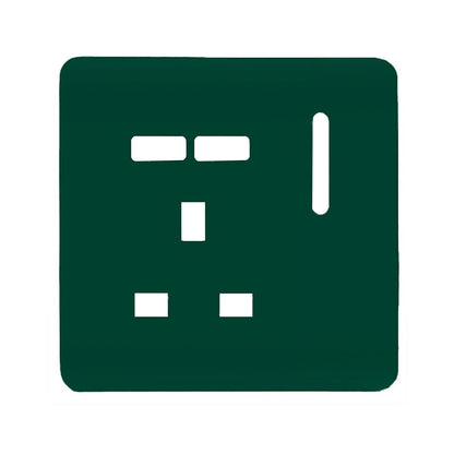 Trendi Switch 1 Gang USB Spare Faceplate For Modern Designer Plug Socket in Dark Forest Green