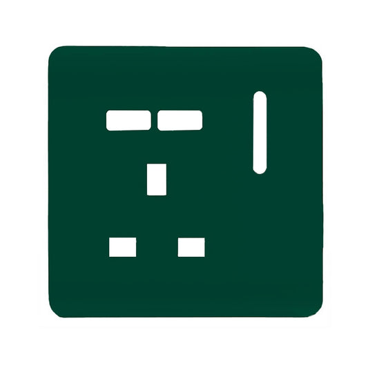 Trendi Switch 1 Gang USB Spare Faceplate For Modern Designer Plug Socket in Dark Forest Green