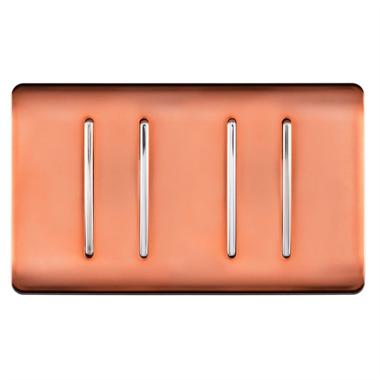 Trendi Switch 4 Gang Light Switch (3x 1 or 2 Way & 1 x Intermediate)in Copper