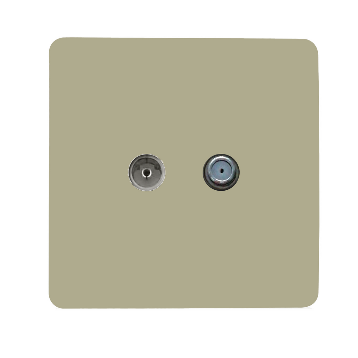 Trendi Switch TV Co-Axial & F-Type Satellite Socket in Champagne Gold