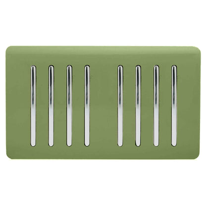 Trendi Switch 8 Gang 1 or 2 Way Light Switch in Moss Green