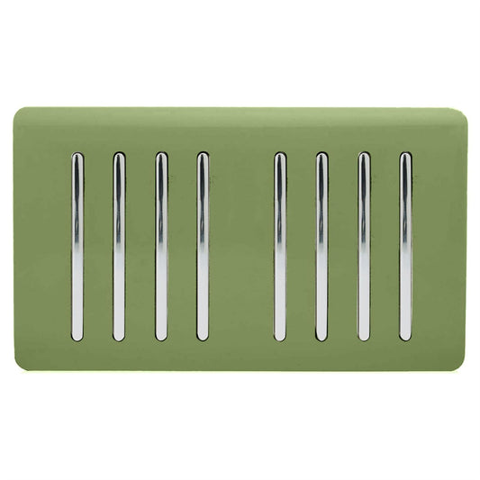 Trendi Switch 8 Gang 1 or 2 Way Light Switchin Moss Green