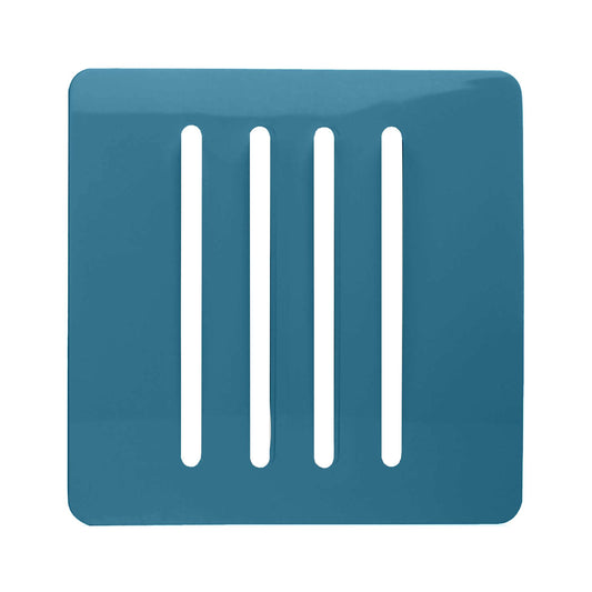 Trendi Switch 4 Gang Spare Faceplate for Modern Designer Light Switch in Ocean Blue