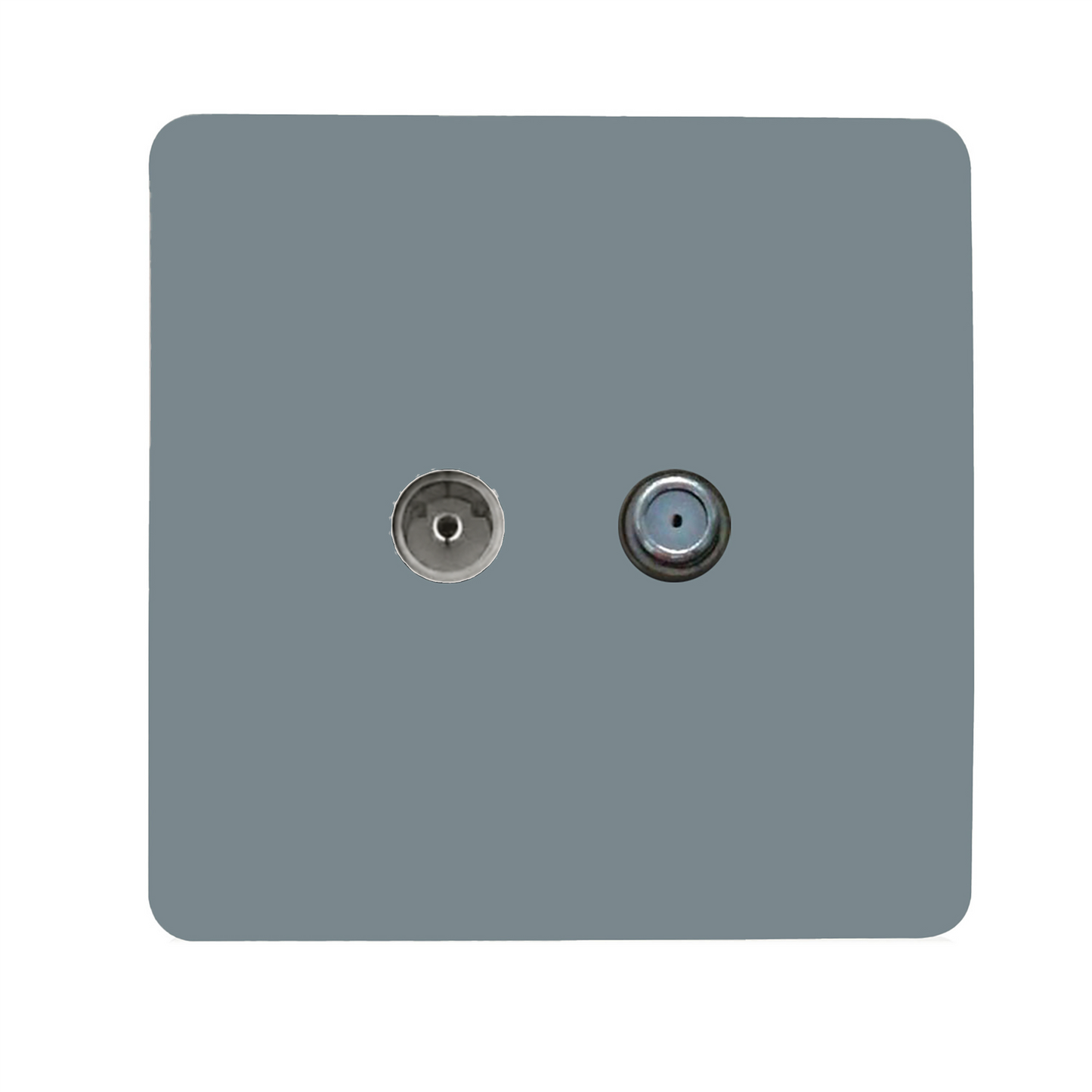 Trendi Switch TV Co-Axial & F-Type Satellite Socket in Cool Grey