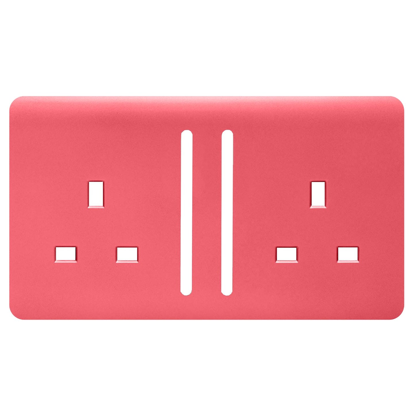 Trendi Switch 2 Gang Long Switched Spare Faceplate For Modern Designer Plug Socket Strawberry Red