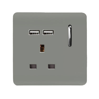 Trendi Switch 1 Gang USB 2100mA Plug Socket in Light Grey
