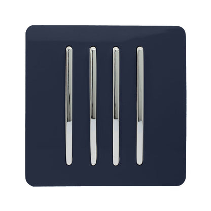 Trendi Switch 4 Gang 1 or 2 way Rocker Light Switch in Navy Blue