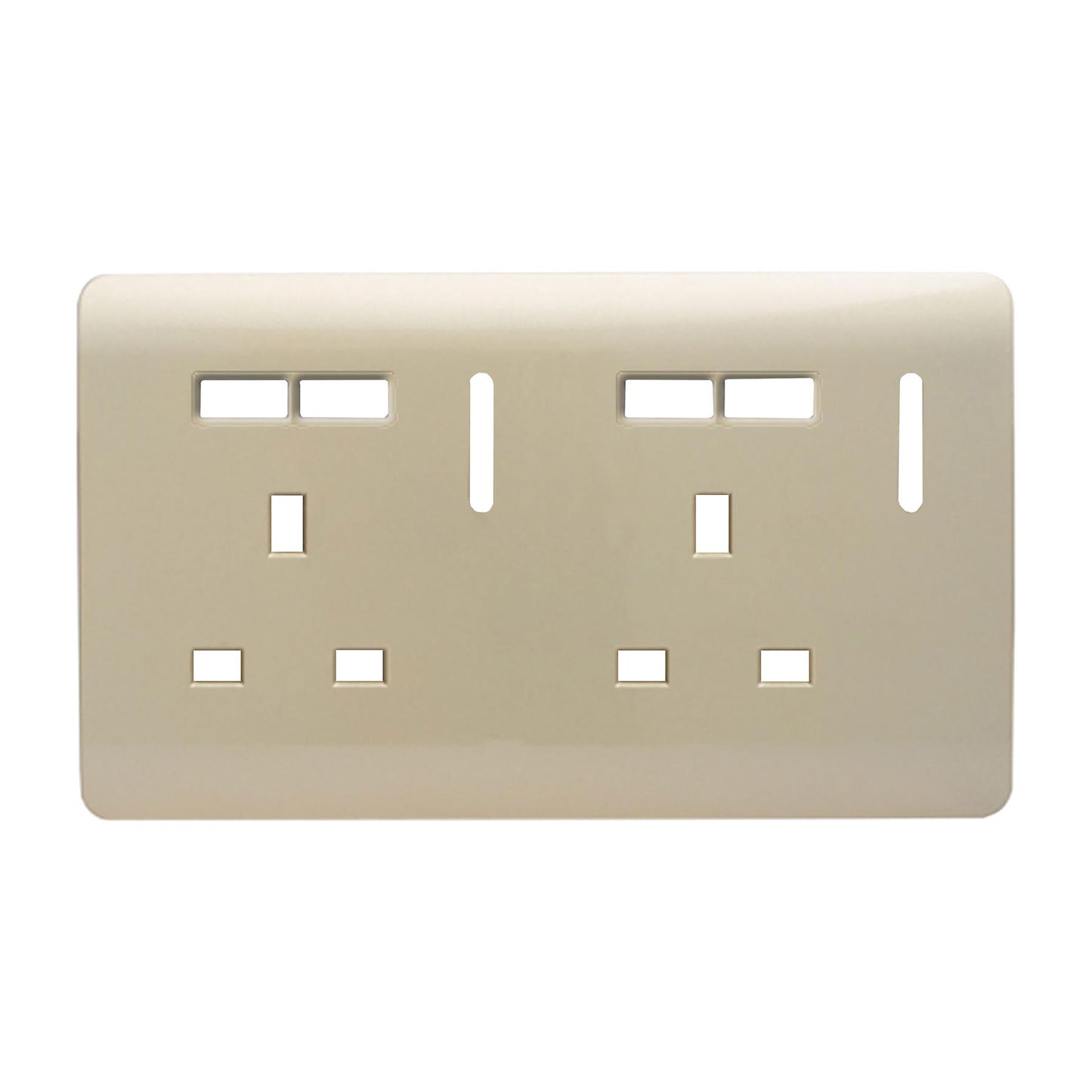 Trendi Switch 2 Gang 4 Port USB Spare Faceplate For Modern Designer Plug Socket in Champagne Gold