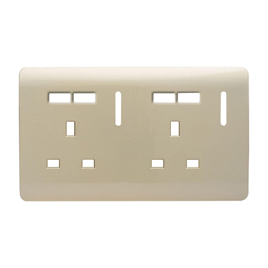 Trendi Switch 2 Gang 4 Port USB Spare Faceplate For Modern Designer Plug Socket in Champagne Gold