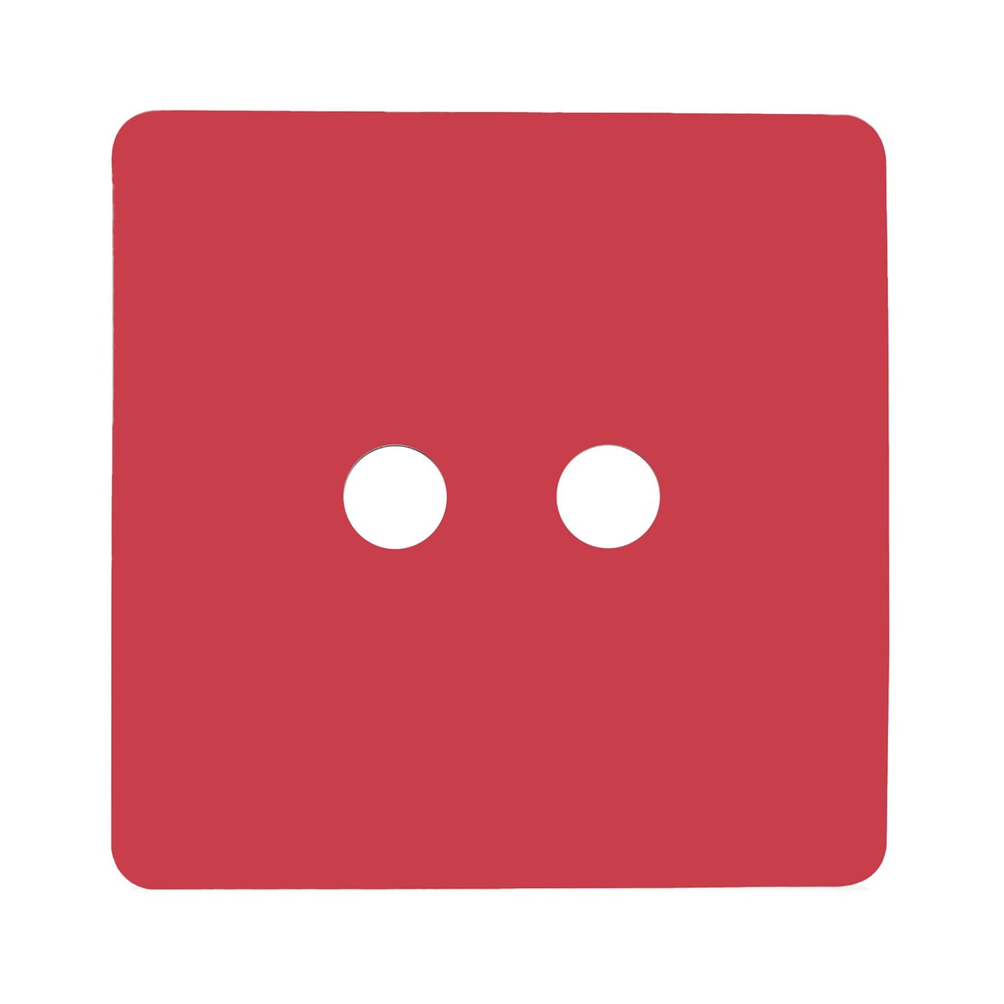 Trendi Switch 2 Gang Spare Faceplate For Co-Axial Modern Designer Television Socket Strawberry Red