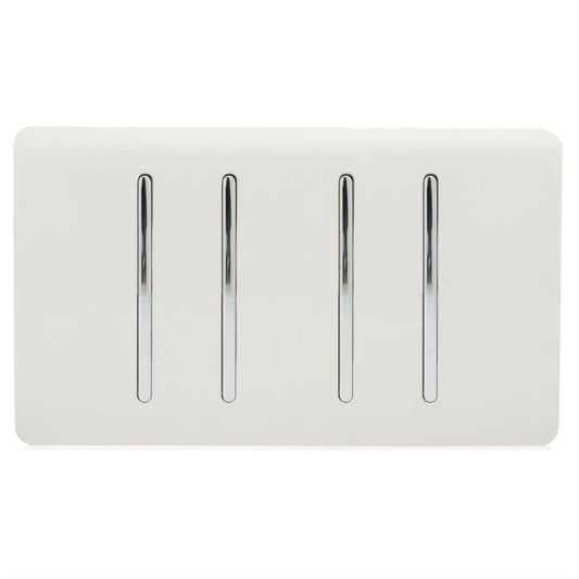 Trendi Switch 4 Gang 1 or 2 Way Light Switch in Ice White
