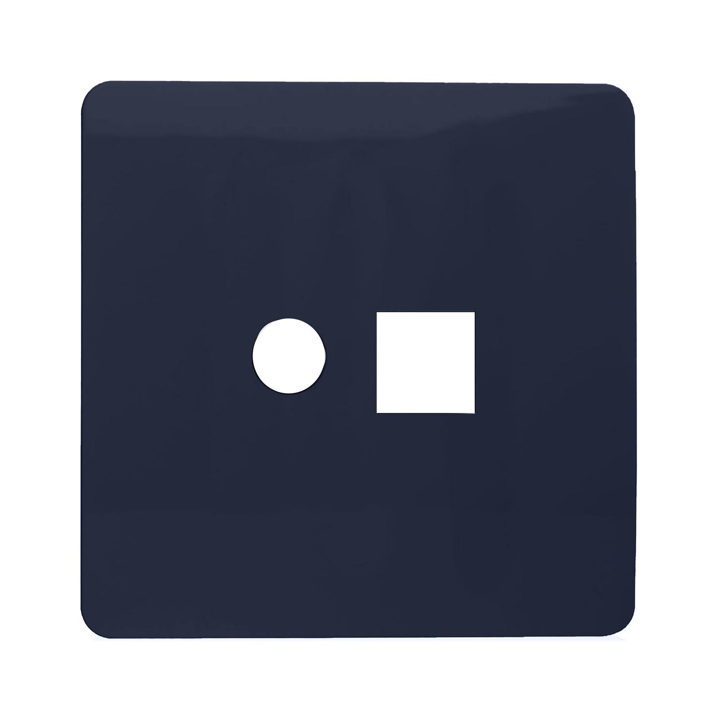 Trendi Switch 2 Gang Spare Faceplate For Modern Designer PC Ethernet Sockets Navy Blue