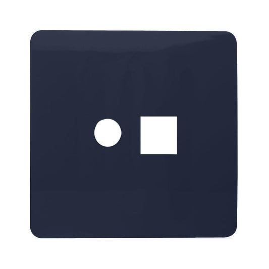 Trendi Switch 2 Gang Spare Faceplate For Modern Designer PC Ethernet Sockets Navy Blue