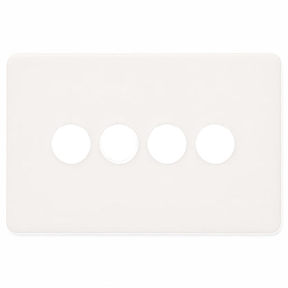 Trendi Switch 4 Gang LED Dimmer Replacement Faceplate in Matt White