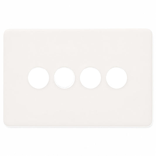 Trendi Switch 4 Gang LED Dimmer Replacement Faceplate in Matt White
