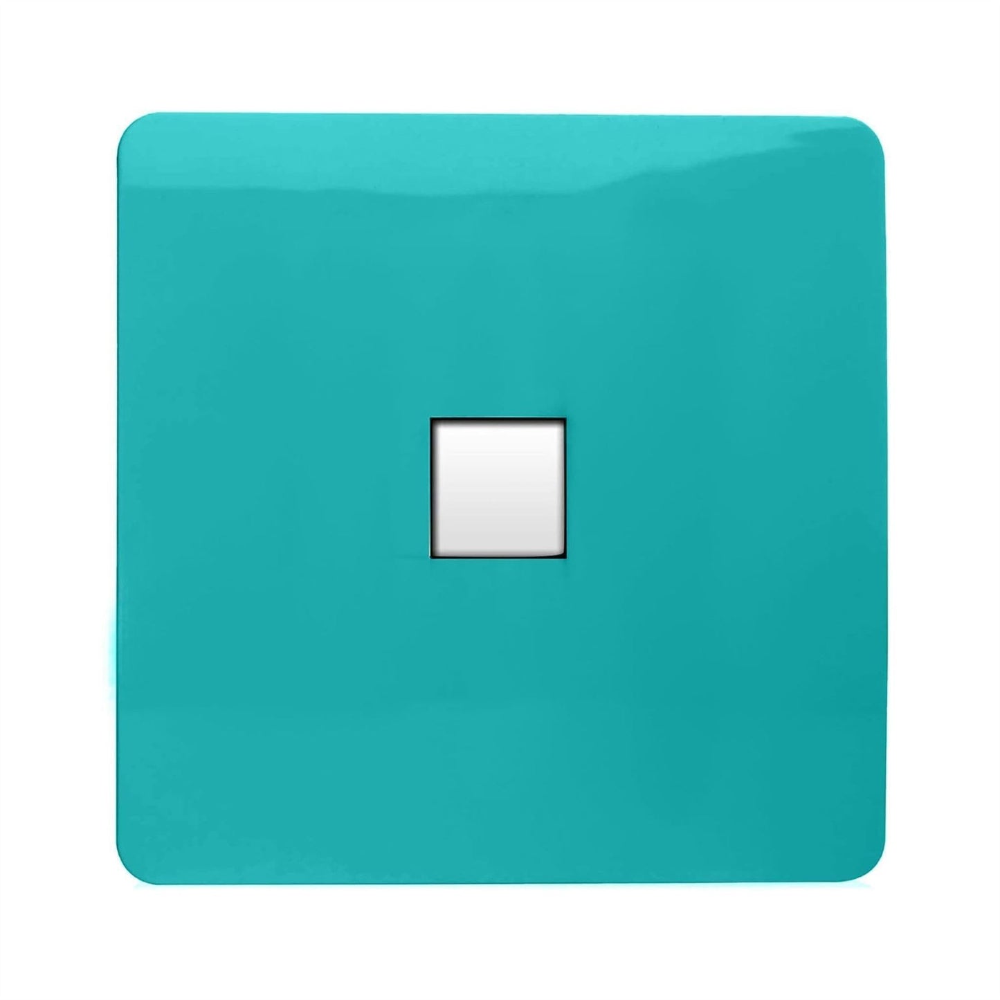 Trendi Switch 1 Gang Spare Faceplate For Modern Designer Telephone Slave Socket in Bright Teal