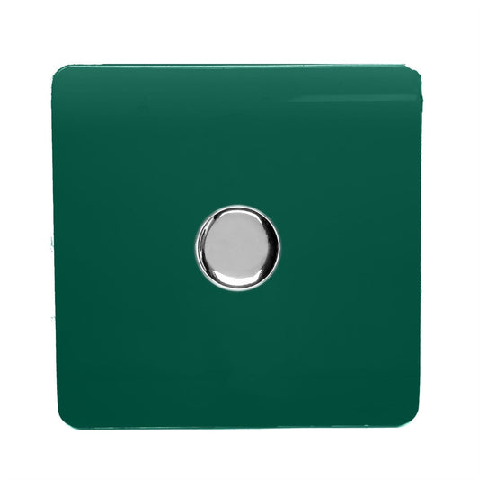 Trendi Switch 1 Gang 1 or 2 way 150w Rotary LED Dimmer Light Switchin Dark Forest Green