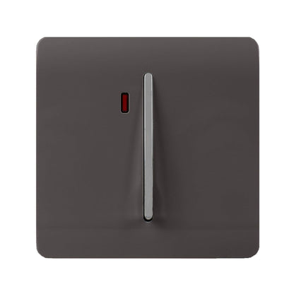 Trendi Switch 1 Gang 45 Amp Cooker Switch with Neon in Dark Mocha Brown