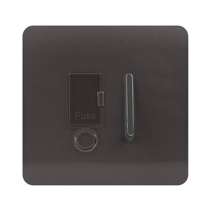Trendi Switch 13 Amp Fused Spur with Flex Outlet in Dark Mocha Brown