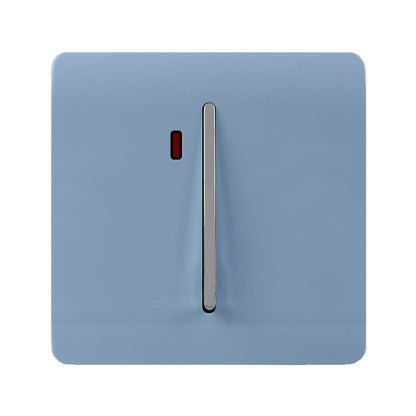 Trendi Switch 1 Gang 45 Amp Cooker Switch with Neon in Sky Blue