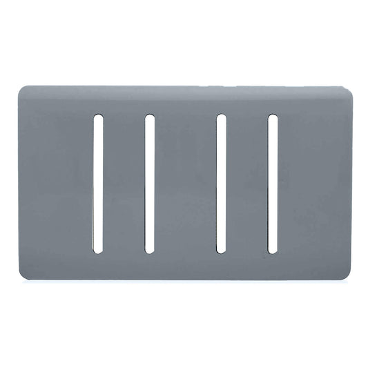 Trendi Switch 4 Gang Spare Twin Faceplate for Modern Designer Light Switch in Warm Grey