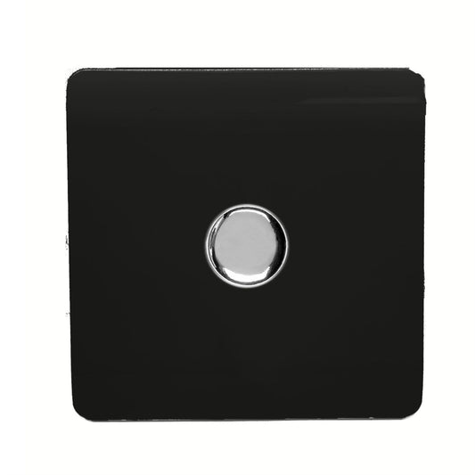Trendi Switch 1 Gang 1 or 2 way 150w Rotary LED Dimmer Light Switchin Piano Black