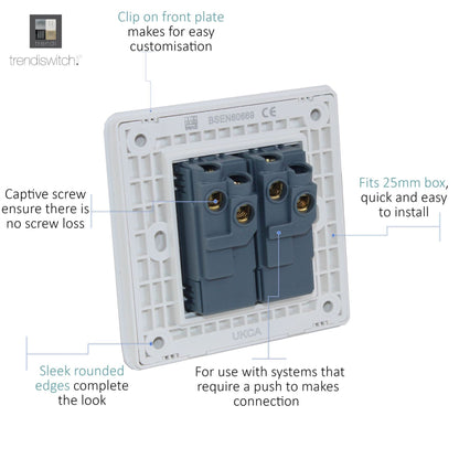 Trendi Switch 2 Gang Retractive Home Automation Switch in Copper