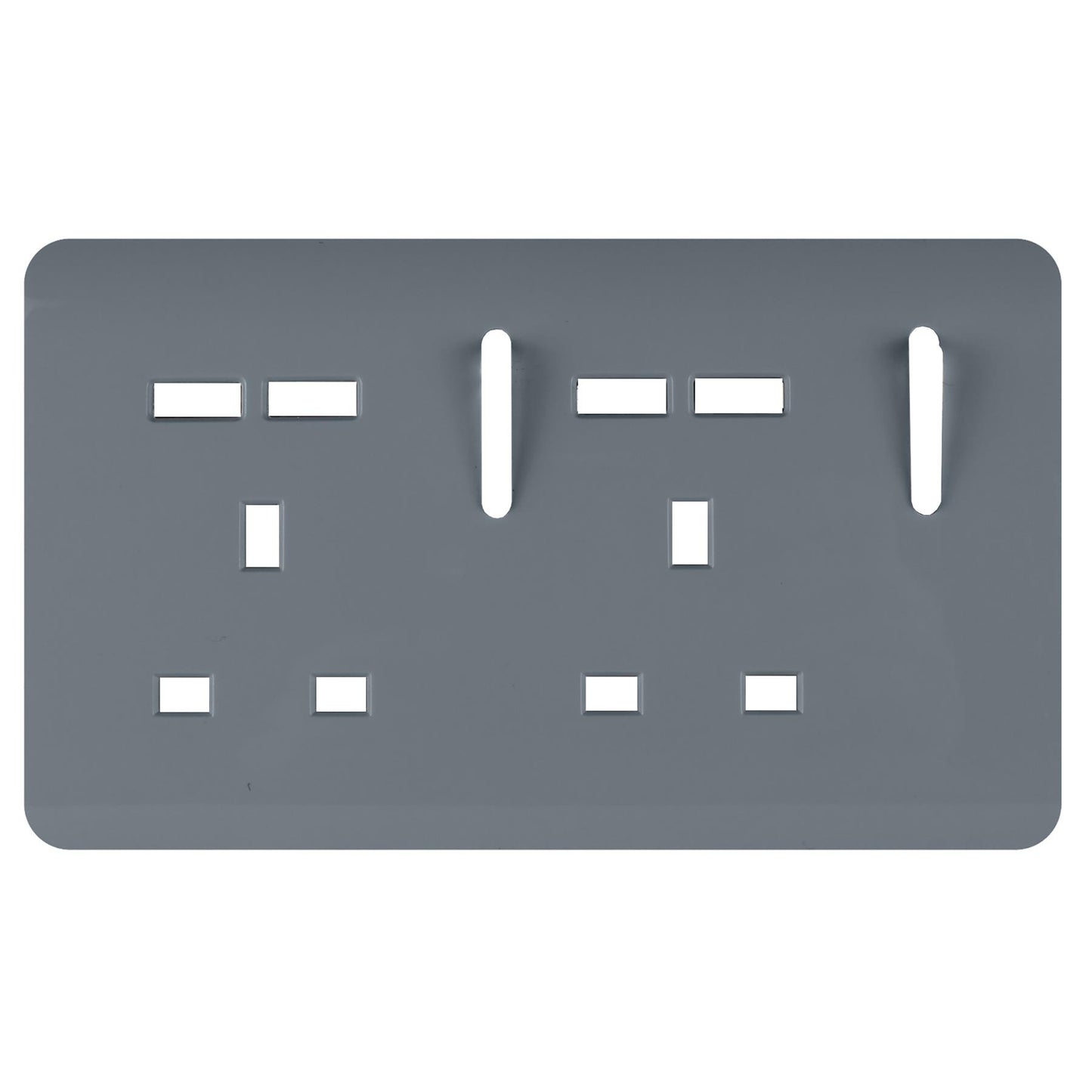 Trendi Switch 2 Gang 4 Port USB Spare Faceplate For Modern Designer Plug Socket in Warm Grey