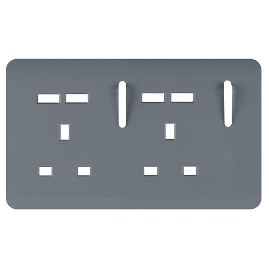 Trendi Switch 2 Gang 4 Port USB Spare Faceplate For Modern Designer Plug Socket in Warm Grey