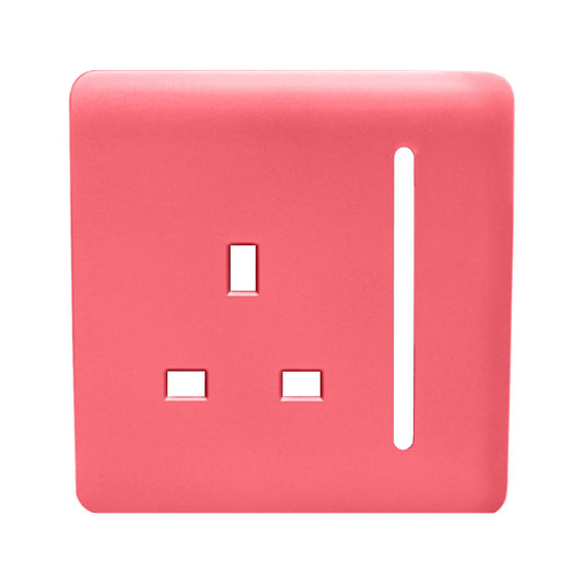 Trendi Switch 1 Gang 13 Amp Switched Spare Faceplate For Modern Designer Plug Socket Strawberry Red