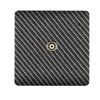 Trendi Switch 1 Gang Female Co-Axial Television Socket in Carbon Brushed Steel