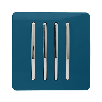 Trendi Switch 4 Gang 1 or 2 way Rocker Light Switch in Midnight Blue