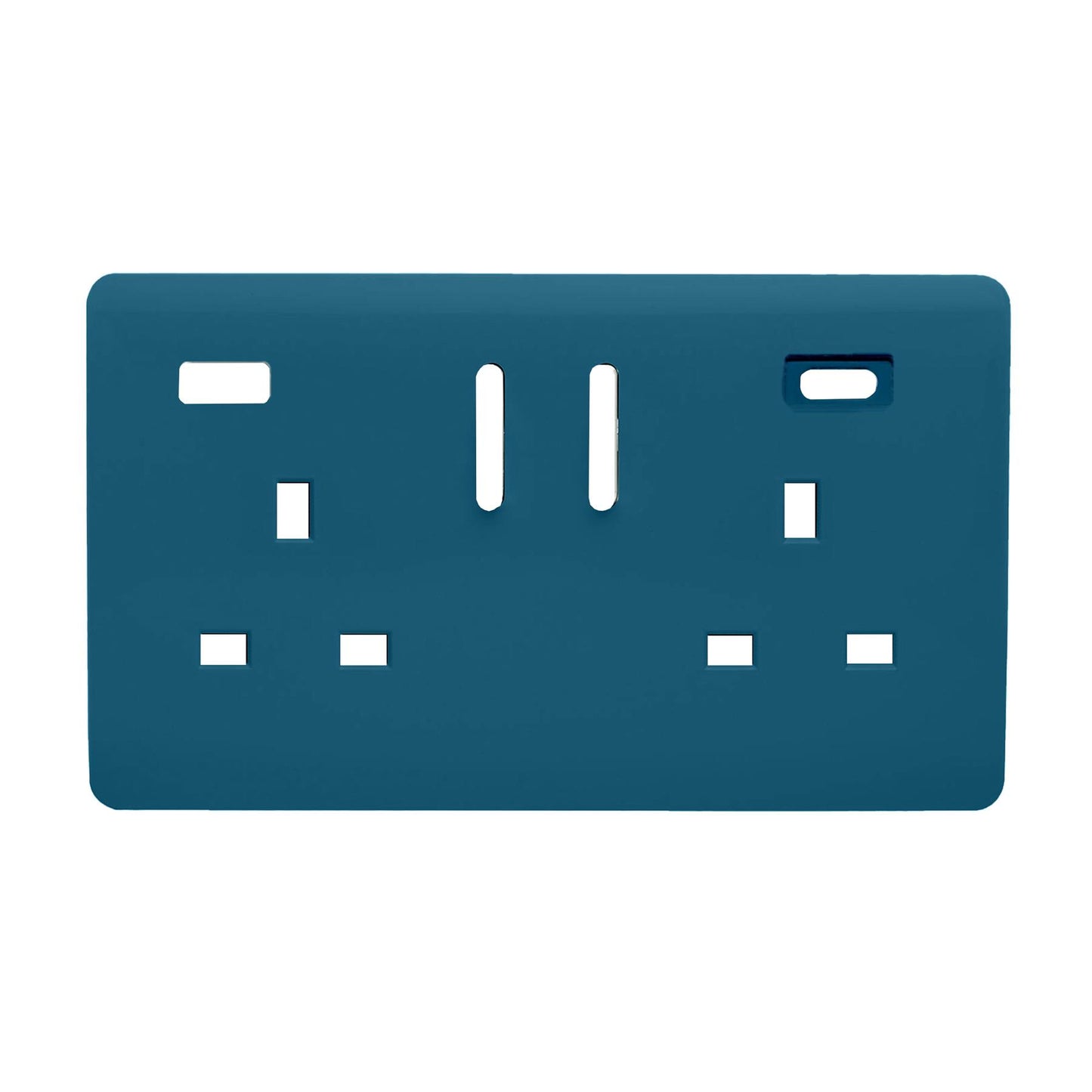 Trendi Switch 2 Gang Type A&C USB Spare Faceplate For Modern Designer Plug Socket in Ocean Blue