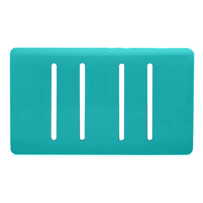 Trendi Switch 4 Gang Spare Twin Faceplate for Modern Designer Light Switch in Bright Teal