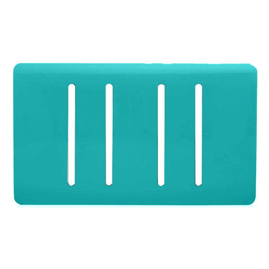 Trendi Switch 4 Gang Spare Twin Faceplate for Modern Designer Light Switch in Bright Teal