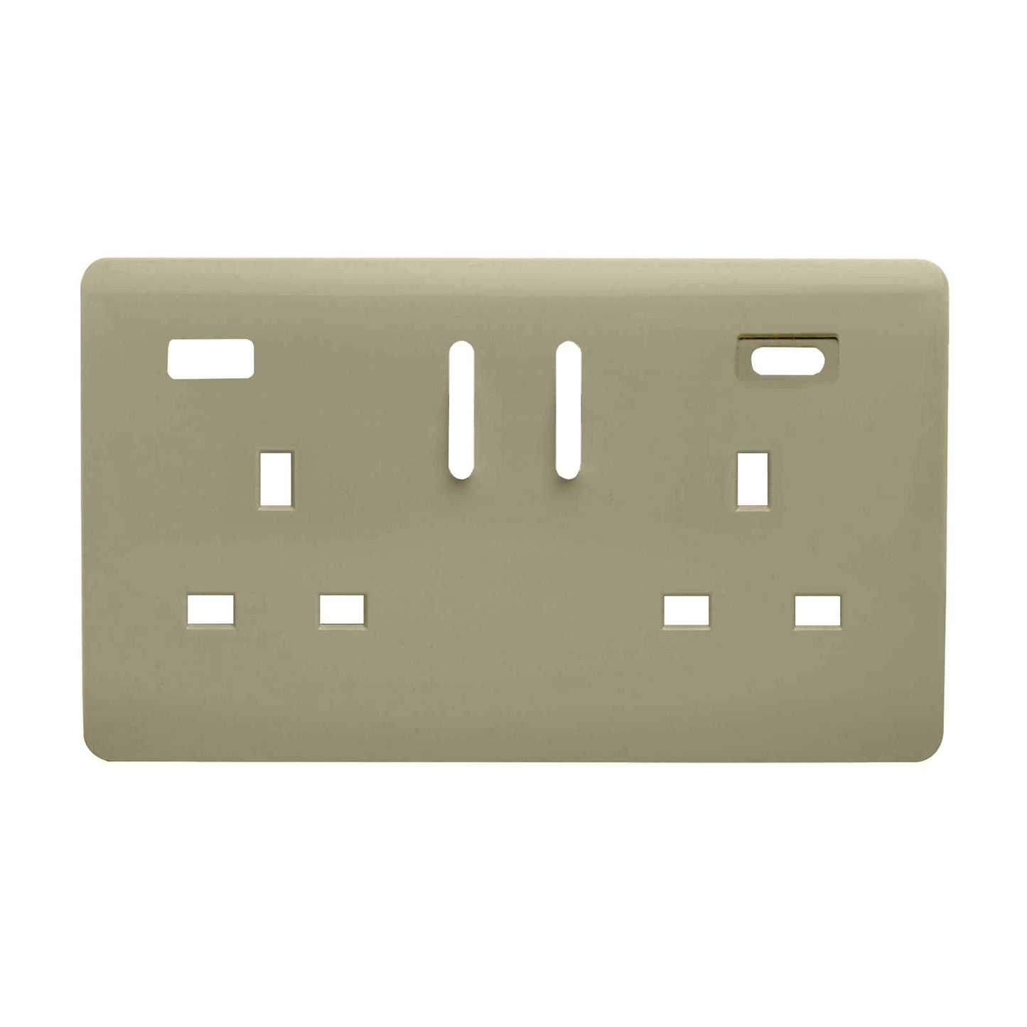 Trendi Switch 2 Gang Type A&C USB Spare Faceplate For Modern Designer Plug Socket in Champagne Gold